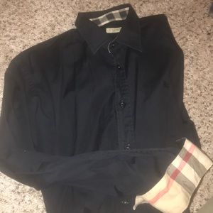 Burberry black large men’s button down dress shirt
